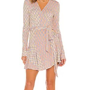 Free people rhetta wrap dress in light combo